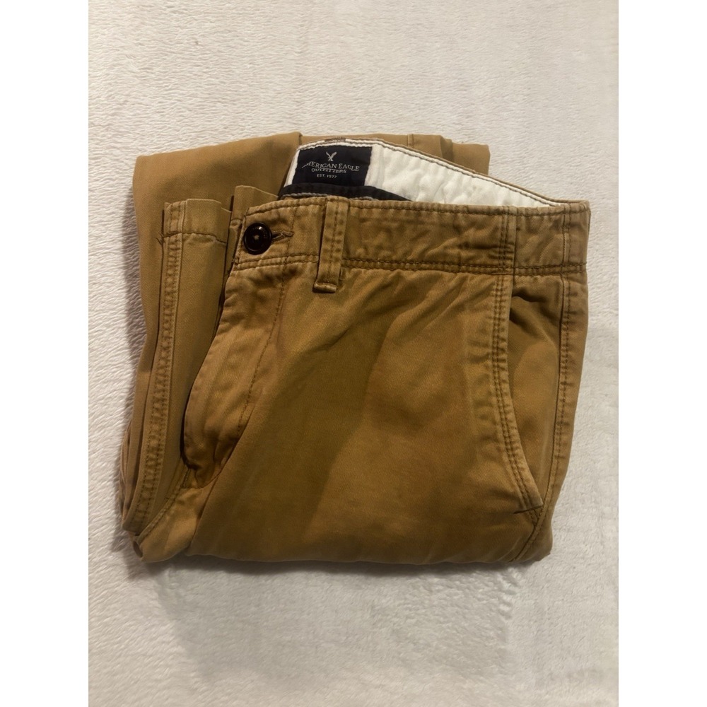 American Eagle Pants 32x34 Khaki Relaxed Straight Chino Pants Cotton
